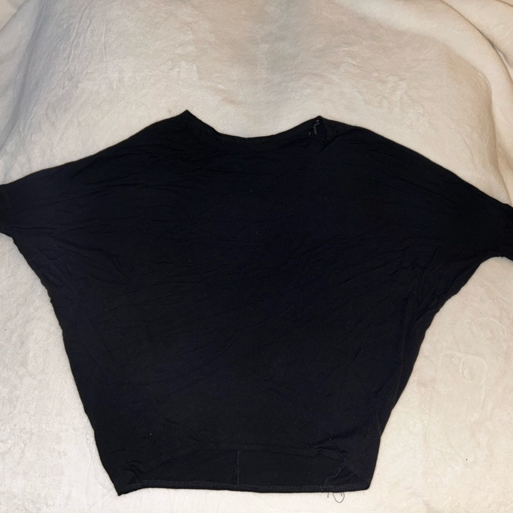 Black One-Shoulder Long Sleeve Top — Minimalist Chic